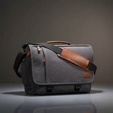 Men Messenger Bag 17-17.3 Inch Laptop Bag Water-Resistant Canvas Computer Should