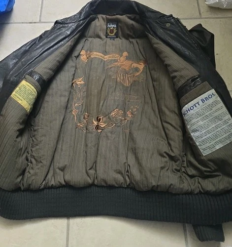 SCHOTT NYC LEATHER NEW  Vintaged JACKET RARE  Brown  w/tags Stunning sz Large  image 11