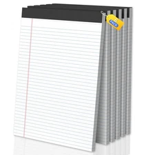 Legal Pads 8.5 X11, Narrow Ruled Notepads, 6 Pack, 50 Sheet/Pad, White Legal ...