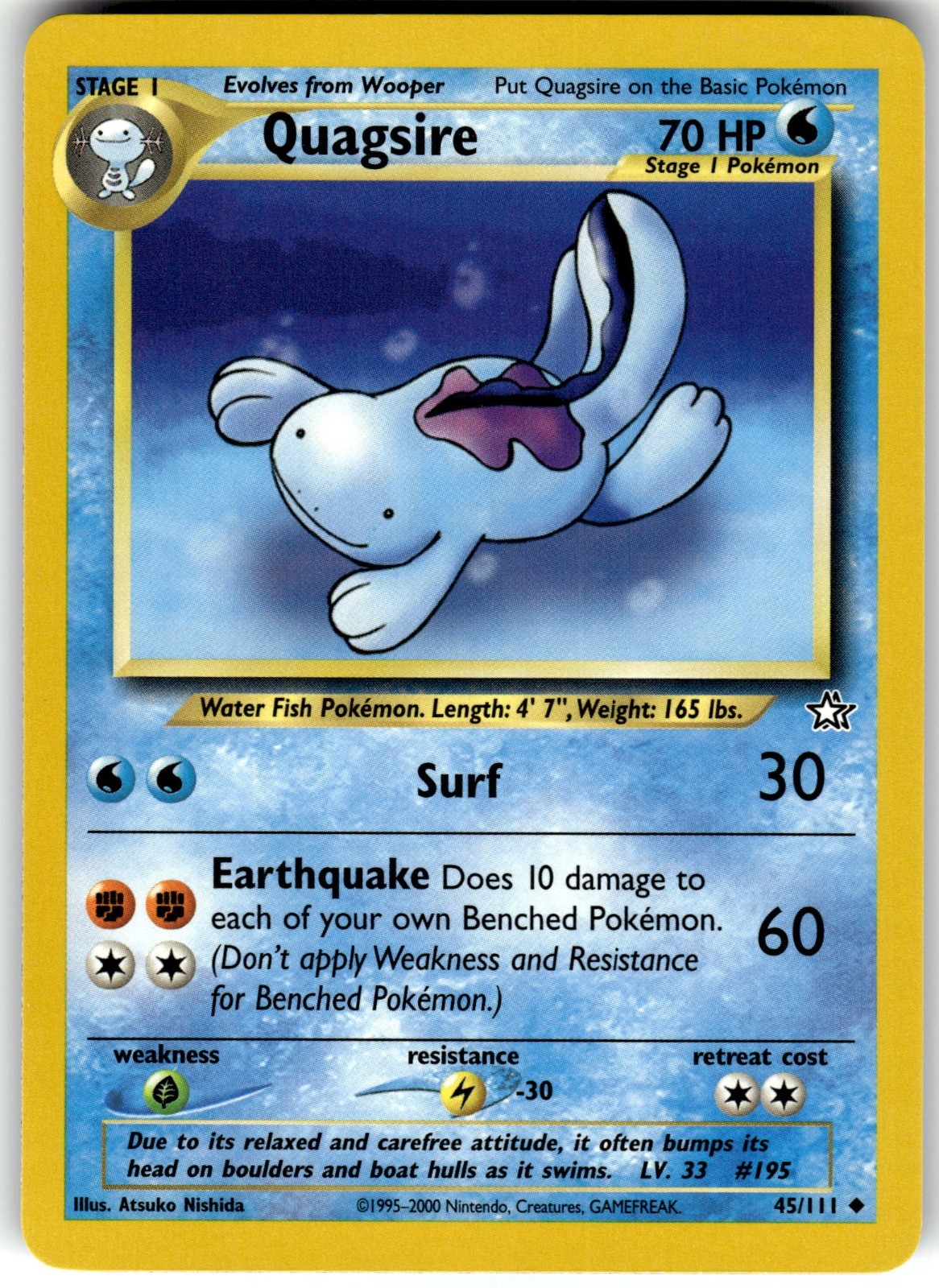 Quagsire Unlimited Neo Genesis 045/111 2000 NM