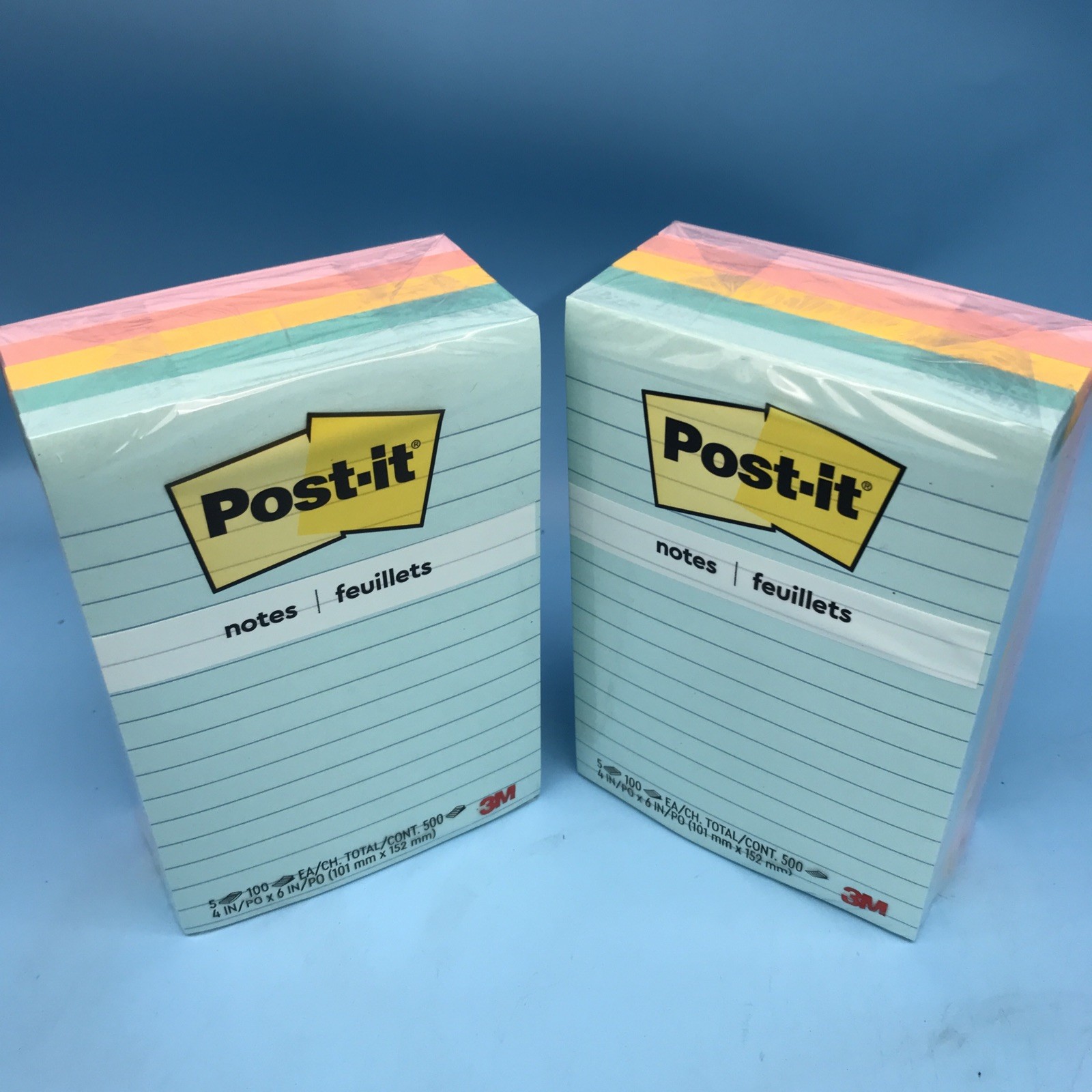 2 Packs Post-it Lined Sticky Notes: 4 in. x 6 in. 100-sheets per pad / (10 Pads)