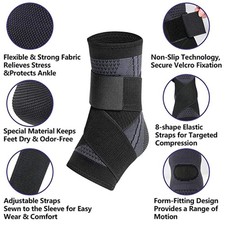 Ankle Brace Support Compression Sleeve Pain Relief Plantar Fasciitis Foot Wrap