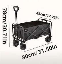 Folding Garden Cart Trolley - Black