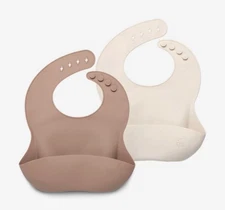 AEIOU Bib (2pack)- Clay& Oat Milk