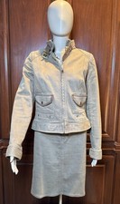 Ralph Lauren Women s Khaki Denim Pencil Skirt With Leather Trim NWOT Size 10