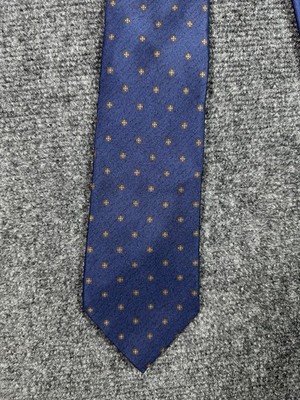 Lanvin Men s Silk Geometric Pointed Woven Neck Tie Blue Dotted Formal