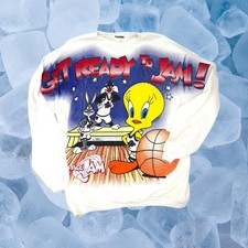 Vintage 1996 Space Jam Sweatshirt Freeze Bugs Bunny Tweety bird Mens XL