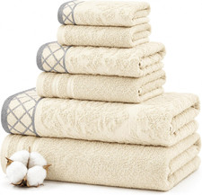 6 Piece Bath Towel Set   Bathroom Towel Set with 2 Bath Towels, 2 Hand Towels 