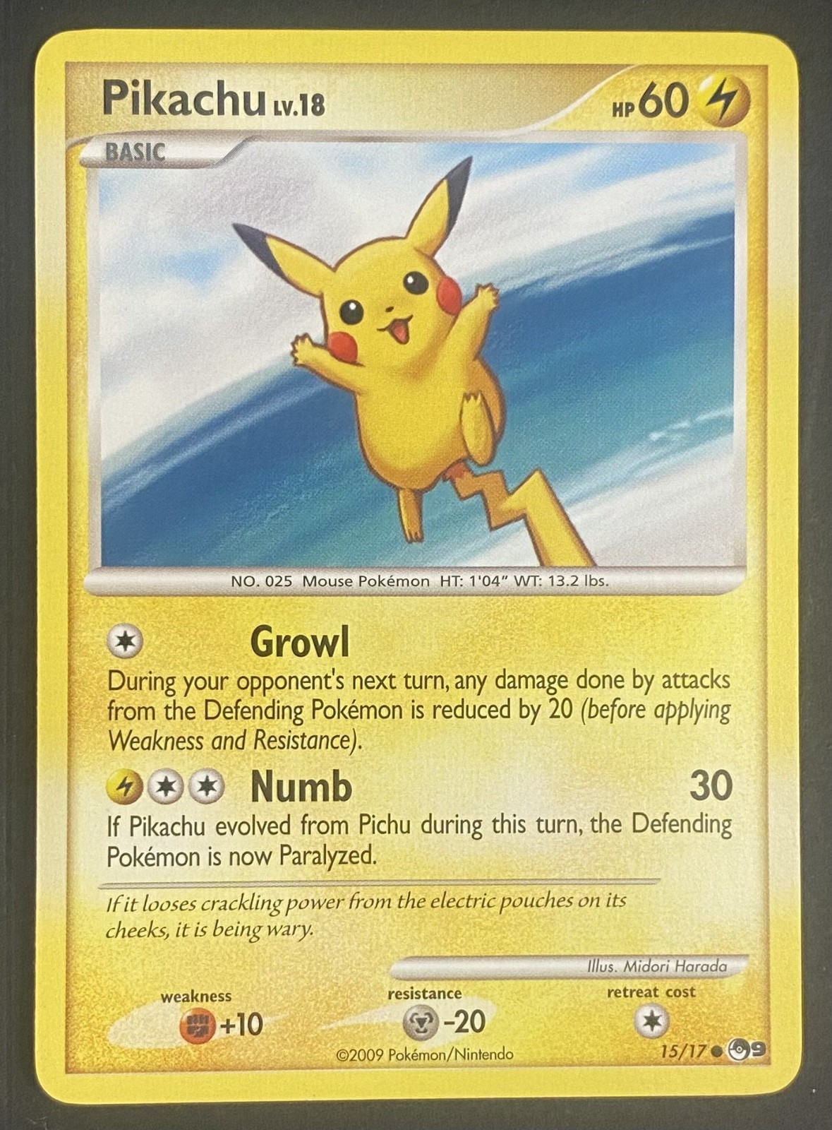 Pikachu 2009 Pokemon Pop Series 9 #15/17 NM
