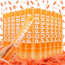 Confetti Cannon 12Pack Orange Party Popper Shooters 12 Inch Confftti Poppers for