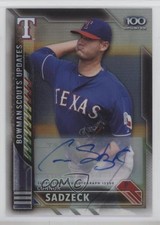 2016 Bowman Chrome Scout's Top 100 Updates /199 Connor Sadzeck #BSU-CS Auto 06y2