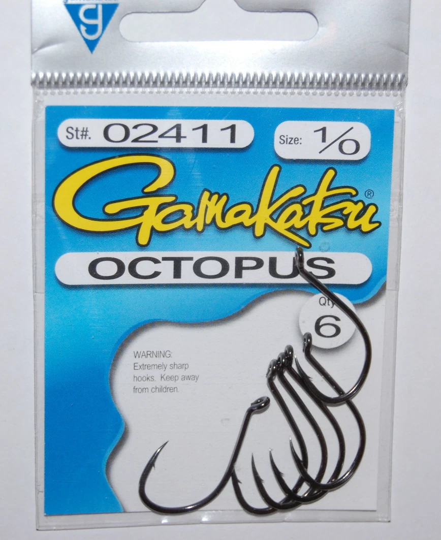 Gamakatsu Octopus Circle Offset Point | Amo Circolare Offset Per Pesca In Acqua Dolce E Salata | Confezione 25 Pezzi - Misura 8 - Colore Nero