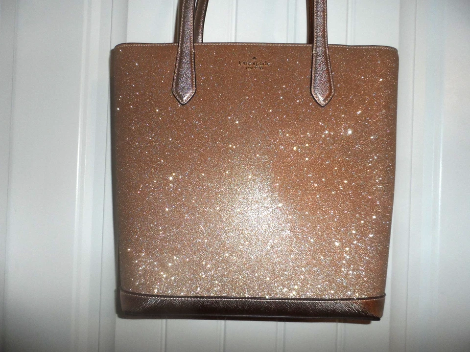 Stunning Kate Spade Tinsel Glitter rose gold purse large women - Image 2 of 4