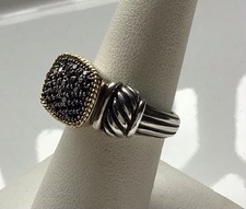 Effy Ring Size 7 With Black Pave Diamonds 925...