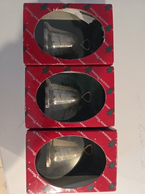 3 - Reed Barton 329 / 1 Silverplated Bell Ornament Schweppes Ginger Ale 1997 NEW