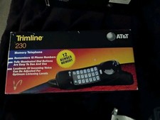 Vintage AT T Trimline 210 Phone Touch Tone Push Button Black Telephone NEW