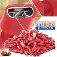 16-22 Gauge AWG Wiring Crimp Style Female Spade Quick Disconnect Adapter 100 Pcs