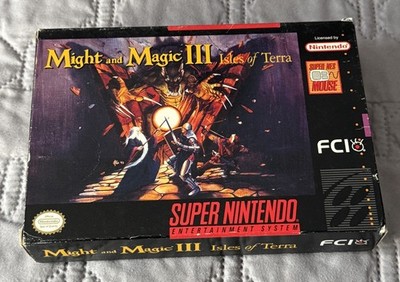 Might and Magic III Isles of Terra*  Snes Box Only * Super Nintendo Original box
