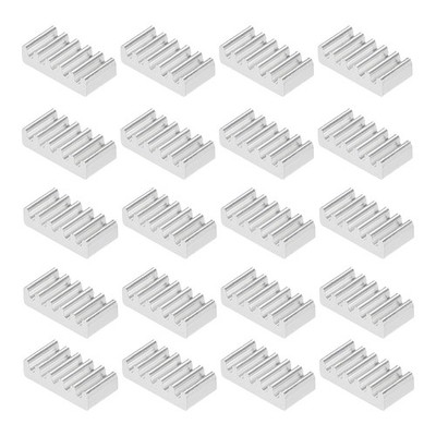 20Stk. Parallele Kerbe Kühlkörper für MOS GPU IC Chip Silber 6 x 12 x 3 mm