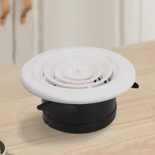 White Plate Valve with Round Ventilation Grille Adjustable Airflow Control