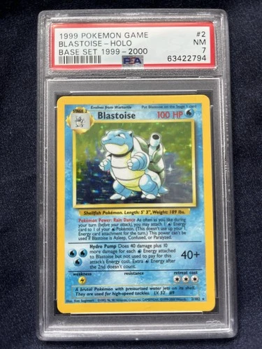 Pokémon TCG Blastoise Holo Base Set 1999-2000 2/102 PSA 7 Rare 4th Print!