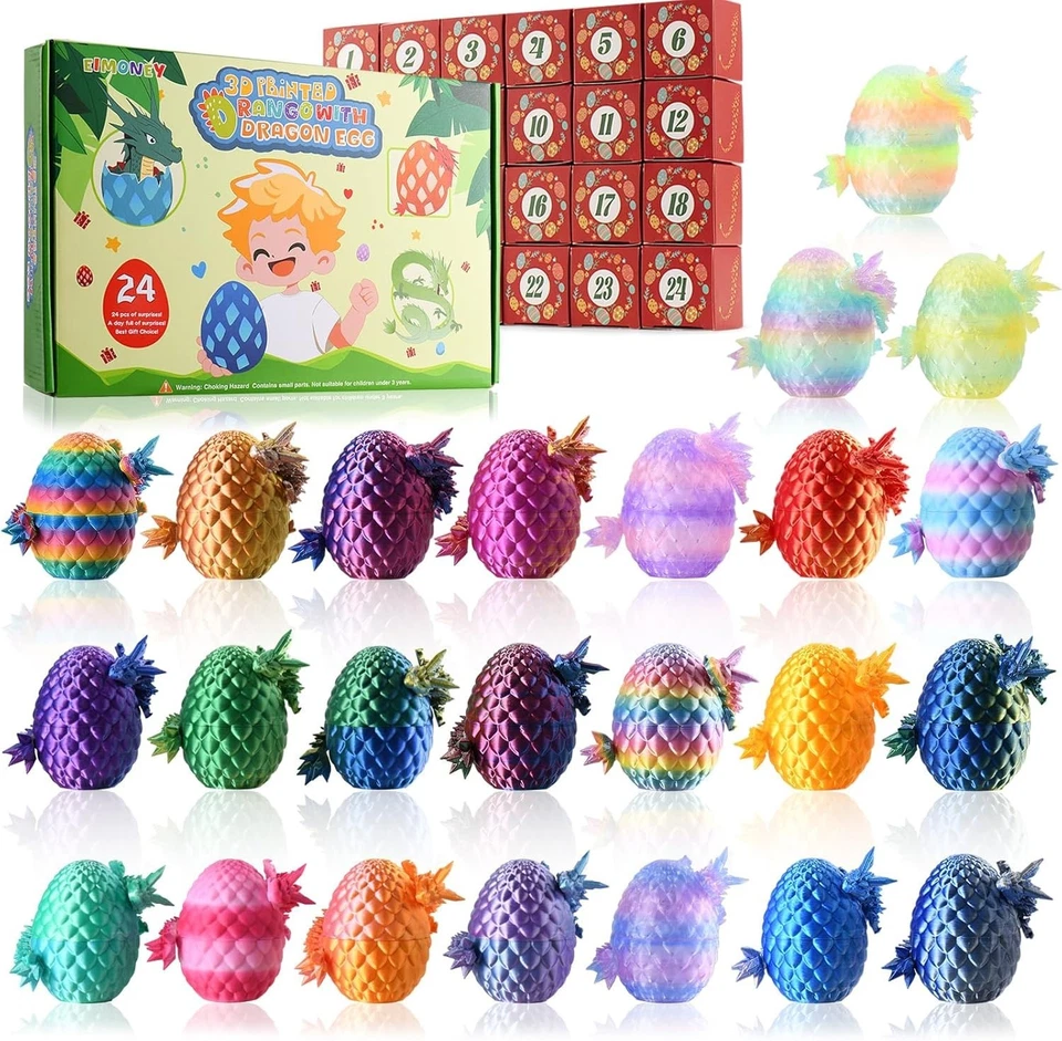 3D Printed Dragon Eggs Advent Calendar - 24PCS Dragon Inside - Image 3 of 4