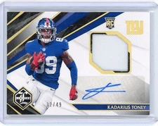 2021 Panini Limited Kadarius Toney #112 RC PATCH AUTO /49 GIANTS..