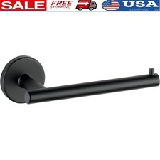 Matte Black Wall Mounted Toilet Paper Holder Durable Zinc Bathroom Accessory New