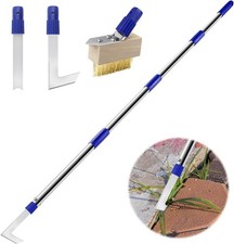Patio Weed Remover Tool with Long Handle, Weed Scraper and Weed Wire Brush Set C