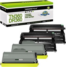 2 TN360 Toner Cartridge 2 DR360 Drum For Brother HL-2140 2170W MFC-7340 7840W