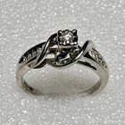 vntg used sterling silver diamond ring marked tested size 6.75 3.3gr — photo 1