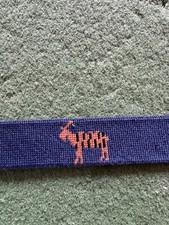 Needle Golf Leather Needlepoint Belts for Men Handmade 36 Tiger Stripe Goat