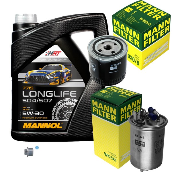 Mann Inspektionspaket 5L Mannol Longlife 504/507 5W-30 FüR VW Lupo 1.7 SDI Skoda-image