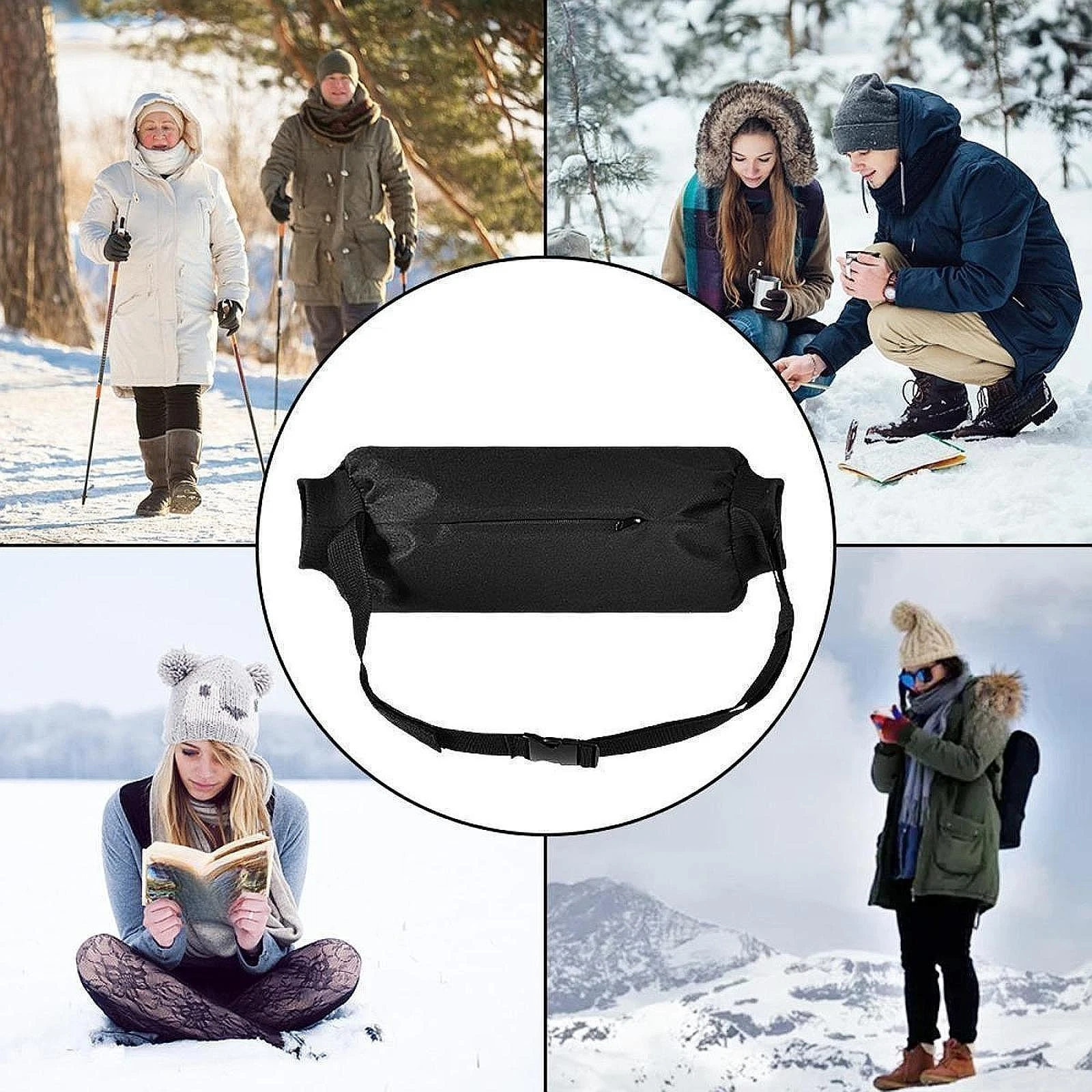 Hand Warmer Thermal Gloves Soft with Zipped Pocket Lightweight Waterproof Hand