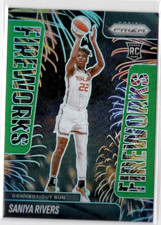 R2025 Panini Prizm WNBA Saniya Rivers Green Prizm Fireworks RC #1 Sun Rookie