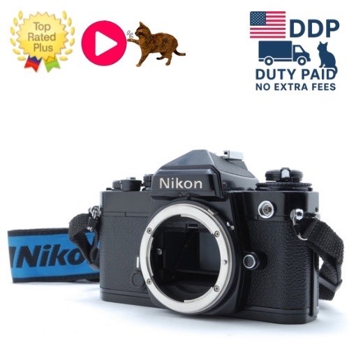 All Works!! [ MINT ] Nikon FE Black 35mm SLR Film Camera Body From JAPAN