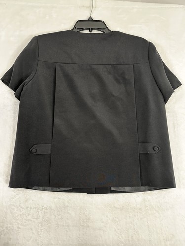 Vintage Talbots reine Seide Sakko 12 schwarz Oberteil Knöpfe Kurzarm Damen - Bild 5 von 5