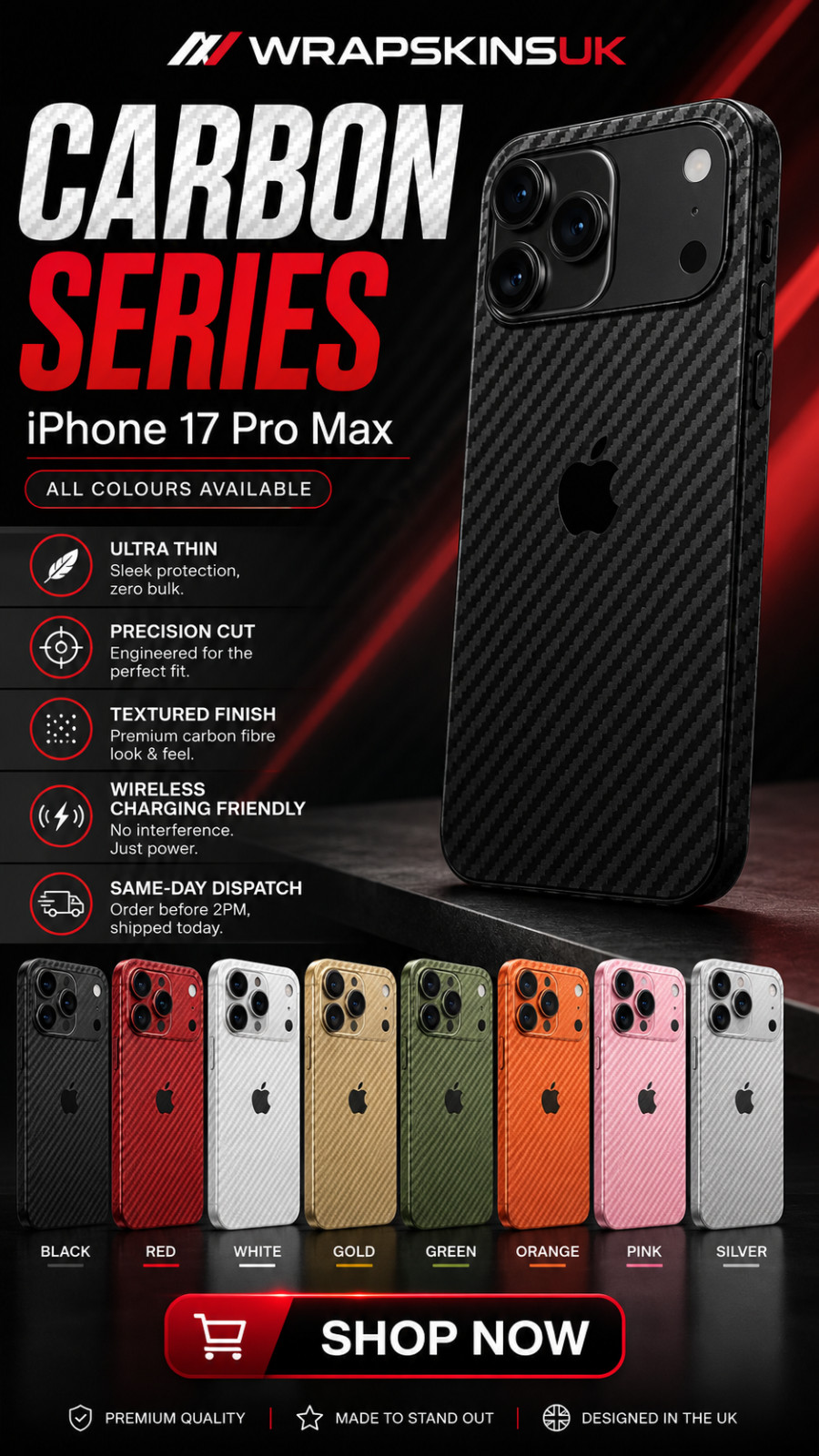 Apple iPhone Carbon Skin Wrap Vinile Adesivo Back Cover Tutti i Modelli Tutti i Colori