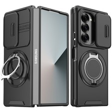 For Samsung Z Fold 7 6 Rotating Ring Stand Slide Camera Hard Rugged Case Cover