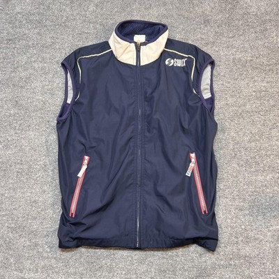Swix Men s Large Air Mesh Back Technical Vest Blue Full Zip