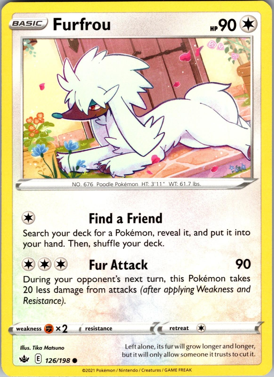 Furfrou Chilling Reign 126/198 Common Pokemon Near Mint
