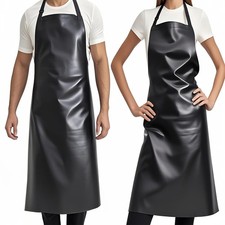 GoldPig 2 Pack Waterproof Apron Rubber Vinyl Heavy Duty Aprons 2 PACK, Black 