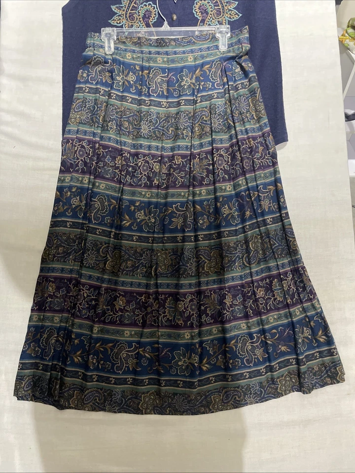 Koret Coordinating Midi Skirt & Wool Vest Size M 14 Cottage Granny Country Core - Image 3 of 4