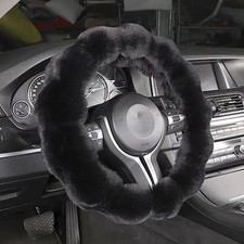 Plush Car Steering Wheel Cover Winter Warm Soft Fluffy Steering Wheel Grip Cover