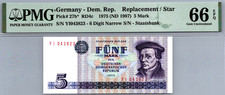 Germany 5 Mark 1975 PMG 66 EPQ GEM UNC Pick # 27b*