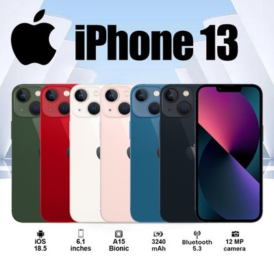 New Apple iPhone 13, 128/256/512GB - Factory Unlocked - Sealed Box