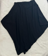 CBR Chic Boutique Rose Womens XL Black Asymmetrical Poncho Blouse Top NWT