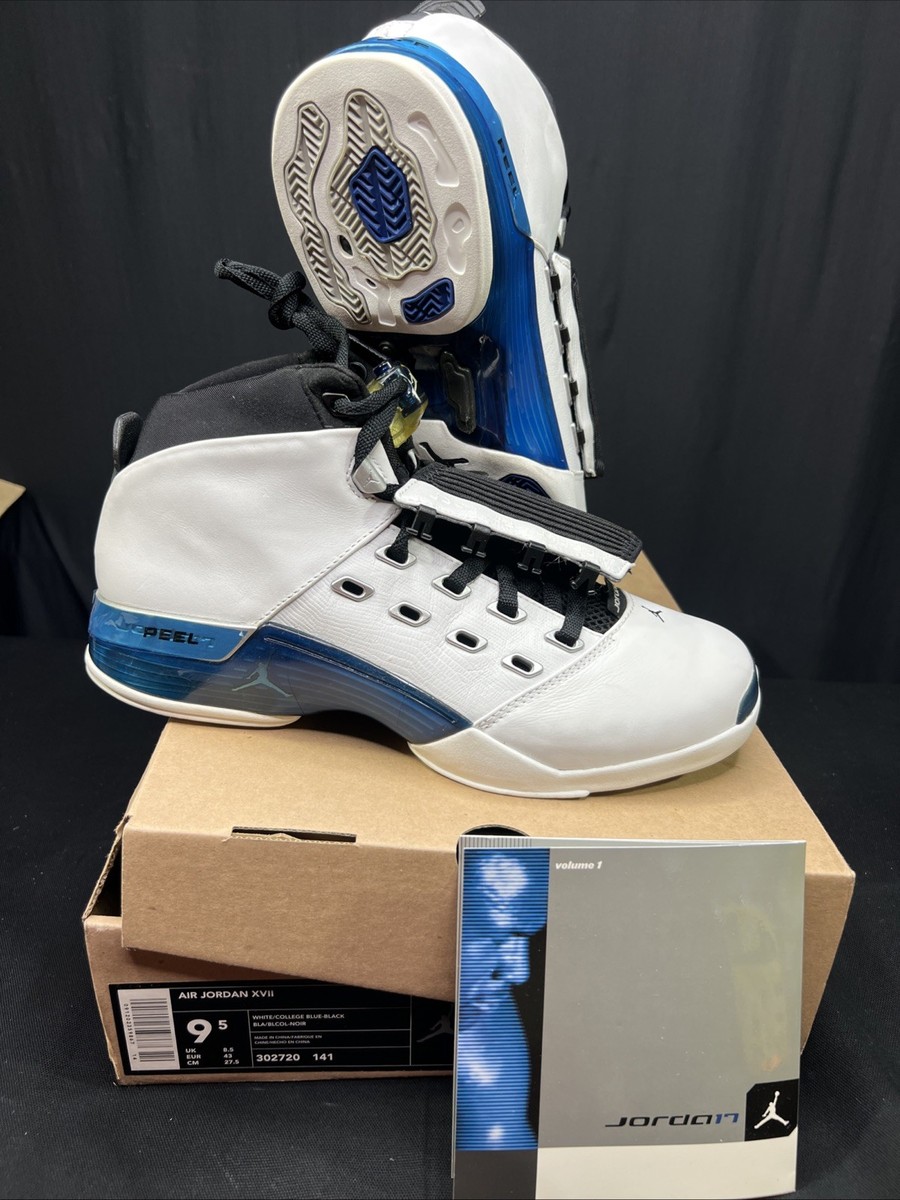 Size 9.5 Air Jordan 17 XVII OG College Blue Wizards Home 2002