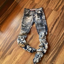 Encrypted Boys 10 Moto Styled Ruched Leg Multi Wash Jeans