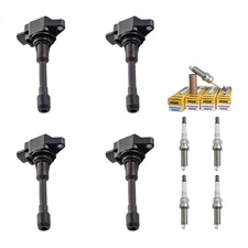 New Set of 4 Ignition Coil & NGK Spark Plug for City Express/Altima Cube NV200